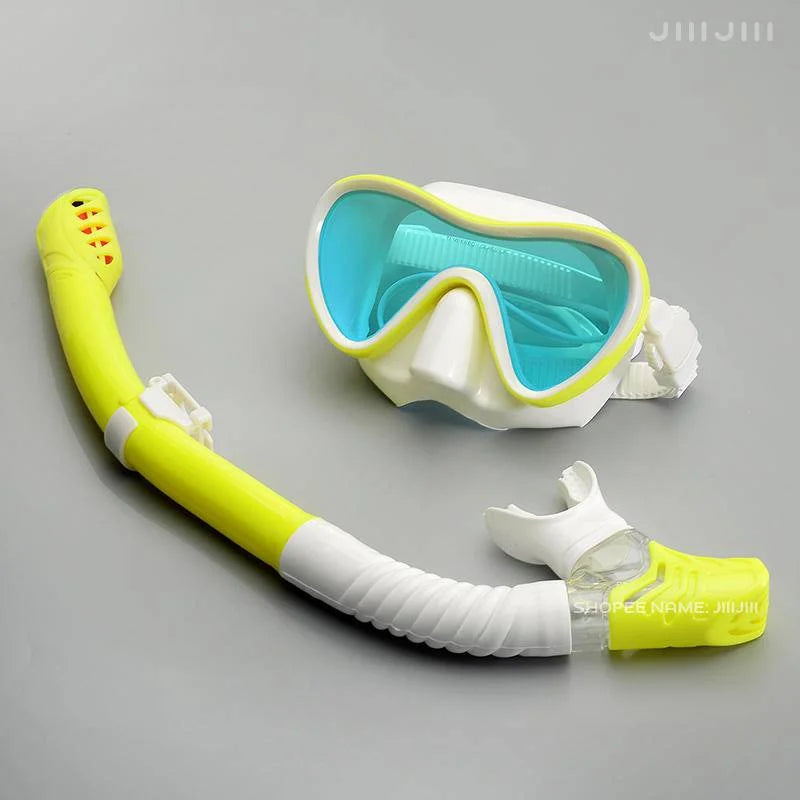 JUNHAIINS Professional Silicone Snorkel Mask Breathing tube Anti Fog Tempered Glass Swimming Snorke Set for Water Sport