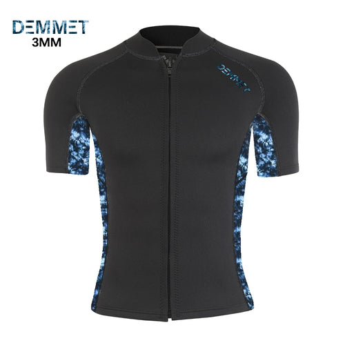 DEMMET Short Wetsuit Men Neoprene Diving Suit Split Sleeve Women Wet Suit Front Zip Spearfishing Swim Surfing Swimwear 1.5MM/3MM