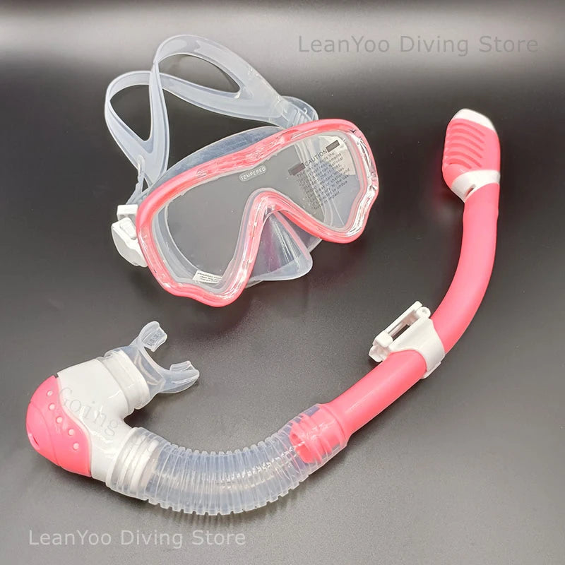 Excellent Performance Child Diving Mask Set Soft Silicone Kids Dive Goggles Snorkel with Dry Breathing Tube