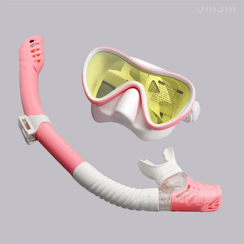 JUNHAIINS Professional Silicone Snorkel Mask Breathing tube Anti Fog Tempered Glass Swimming Snorke Set for Water Sport
