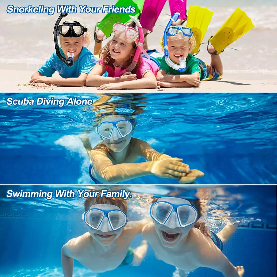 Excellent Performance Child Diving Mask Set Soft Silicone Kids Dive Goggles Snorkel with Dry Breathing Tube